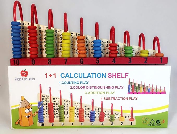 Kidsbazars.com Wooden Calculation Shelf for Kids | Educational Math Toy | KidsBazars.com