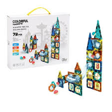 kidsbazars.com Magnetic Building Tiles Set (73 Pcs) | STEM Educational