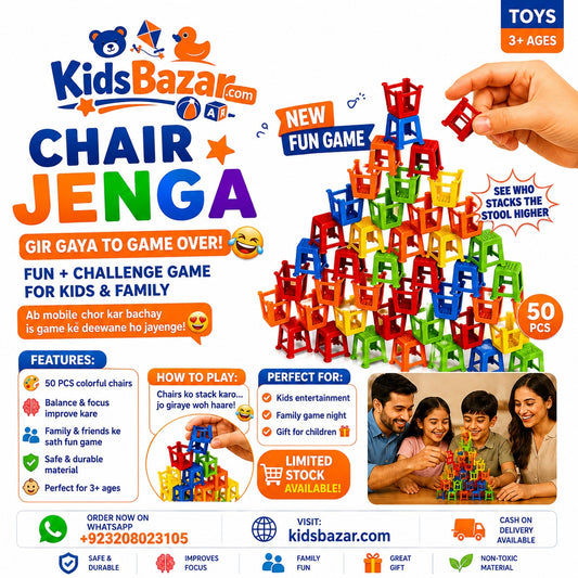 kidsbazars.com Chair Jenga Game – Fun Stacking Balance Toy for Kids & Family