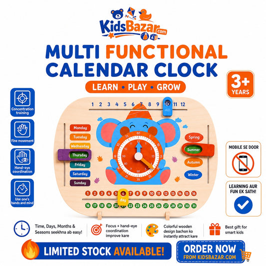 kidsbazars.com multi funtional caldender clock  Educational Toys for Kids Boys Girls