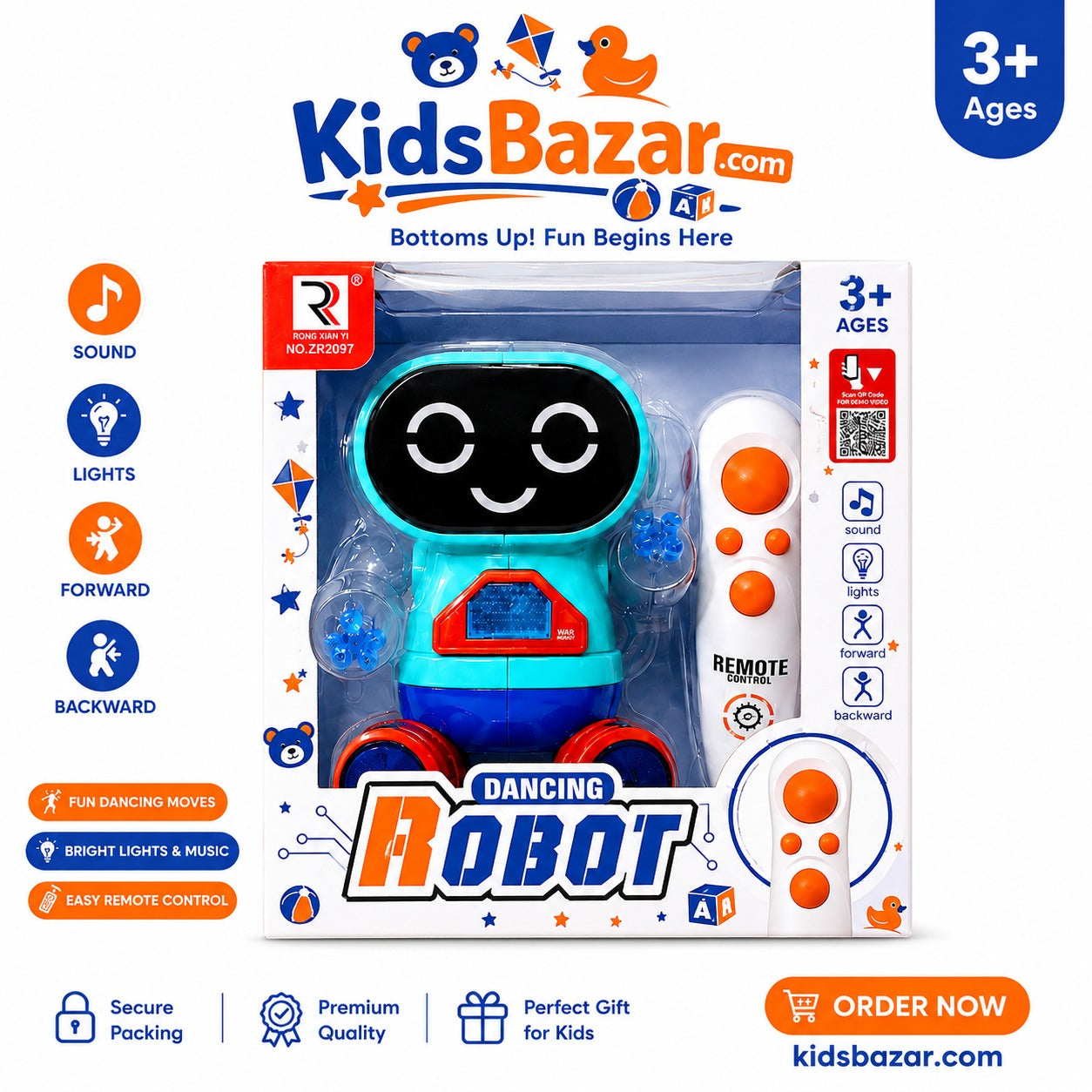 kidsbazars.com Dancing Robot Toy for Kids | Fun Musical & LED Robot Toys