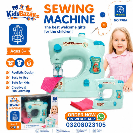 kidsbazars.com Mini Sewing Machine for Kids – Fun & Educational DIY Craft Toy