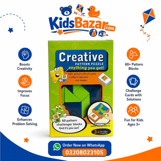 kidsbazars.com Creative Pattern Puzzle 60 Puzzle Challenge Cards Creative Pattern Educational Toy Learning & Childhood Development-Rectangular