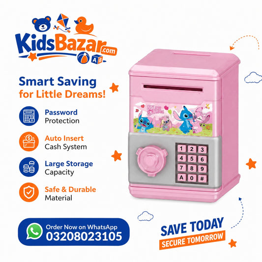kidsbazars.com mini atm savings piggy banks toys for real money save for kids girls boys adults,