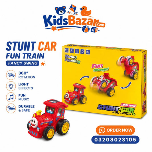 kidsbazars.com Fancy Swing Stunt Car Fun Train – Ultimate Kids Action Toy
