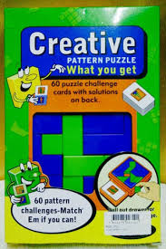 kidsbazars.com Creative Pattern Puzzle 60 Puzzle Challenge Cards Creative Pattern Educational Toy Learning & Childhood Development-Rectangular