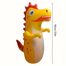 kidsbazars.com 90cm Inflatable Dinosaur Tumbler for Kids Boxing Pole Toy with Animals & Dinosaurs Theme