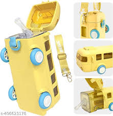 kidsbazars.com (NET) Cute Bus Water Bottle with Shoulder Strap 550 ml
