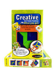 kidsbazars.com Creative Pattern Puzzle 60 Puzzle Challenge Cards Creative Pattern Educational Toy Learning & Childhood Development-Rectangular