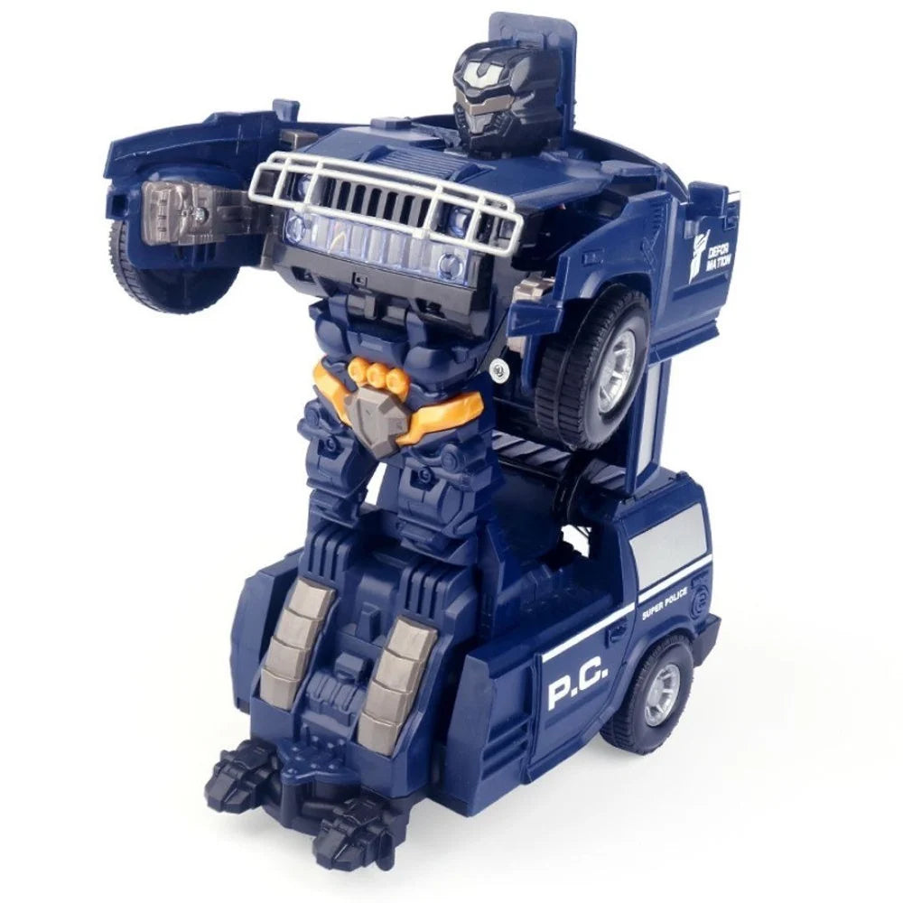kidsbazars.com ABS Plastic Blue SUPER POLICE DEFORMATION CAR 8811-17, No. Of Wheel: 4 Wheels